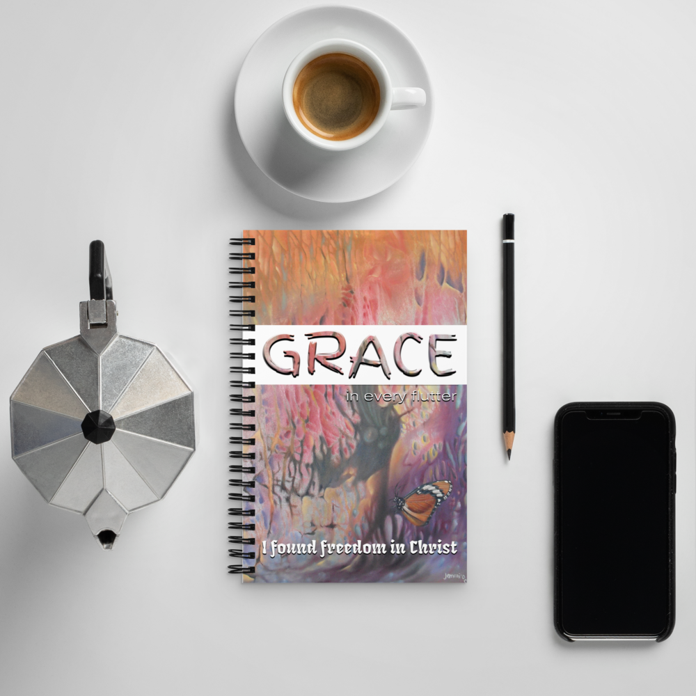 Grace in Every Flutter - Artistic painting _ Spiral notebook