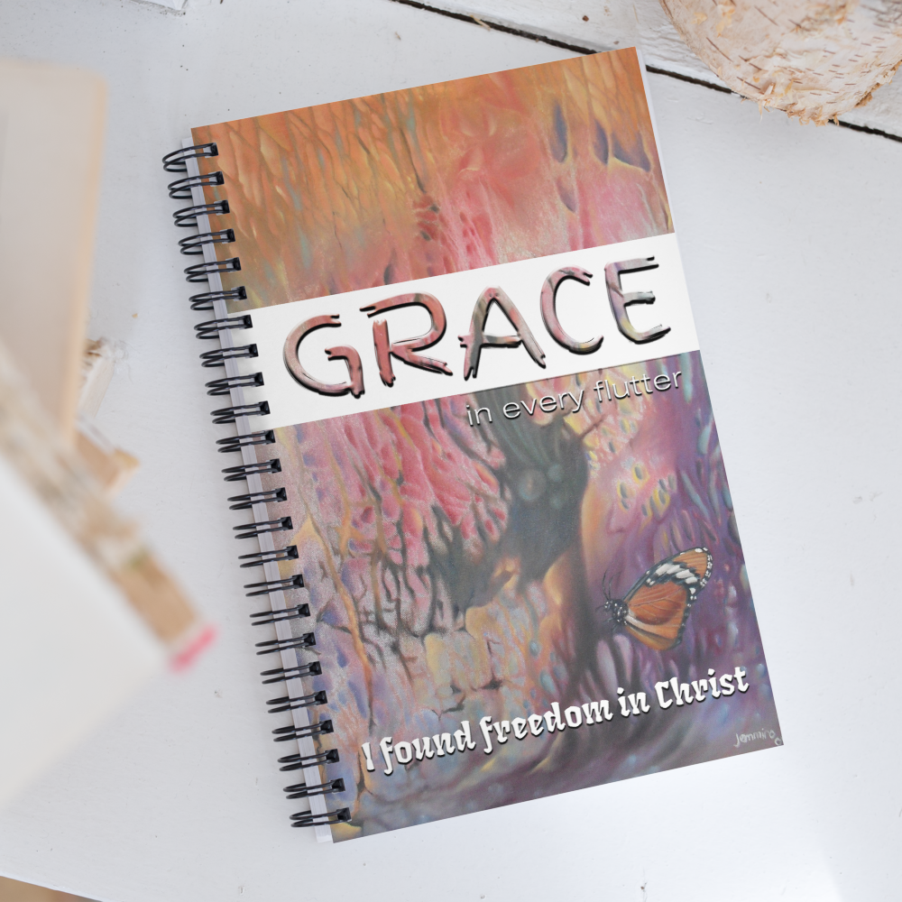 Grace in Every Flutter - Artistic painting _ Spiral notebook